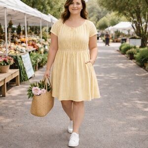 LC Lauren Conrad Yellow Striped Dress Size XL